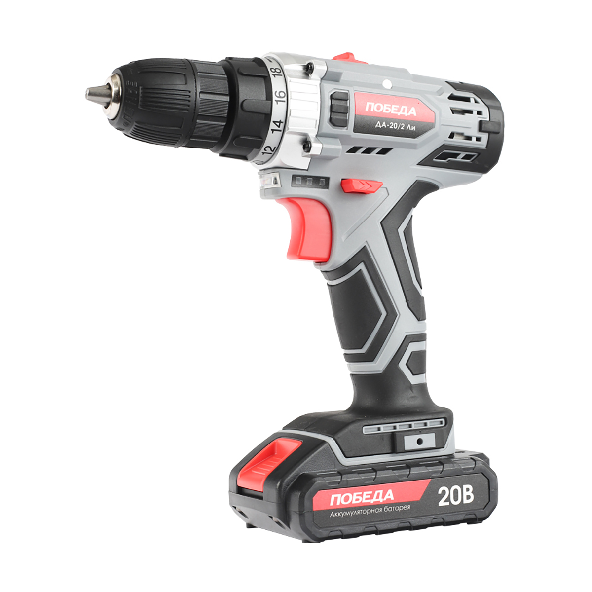 Дрель-шуруповерт аккум. да-20/2 ли (кейс) (1/10) "победа" 180201638