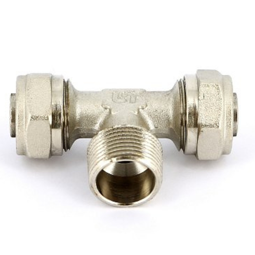 Тройник обжимной НР 20 х 3/4" х 20 UNI-FITT для м/п труб