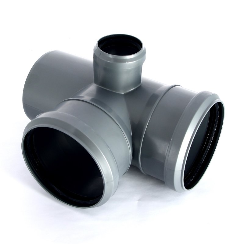 Крестовина 87° двухплоскостная 110 х 110 х 50 мм шумоизол. левая для вн.канализации SINIKON Стандар