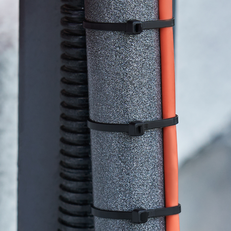 Хомуты нейлон 3,6 х 200 мм (набор 25 шт.), черные (1/10/500) "rexant" 07-0201-25