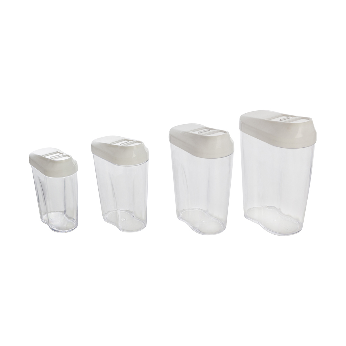 Банки для сыпучих продуктов набор 4 шт. (500,700, 1000,1500 мл) пласт. (1/12/24) "рыжий кот" sb-2