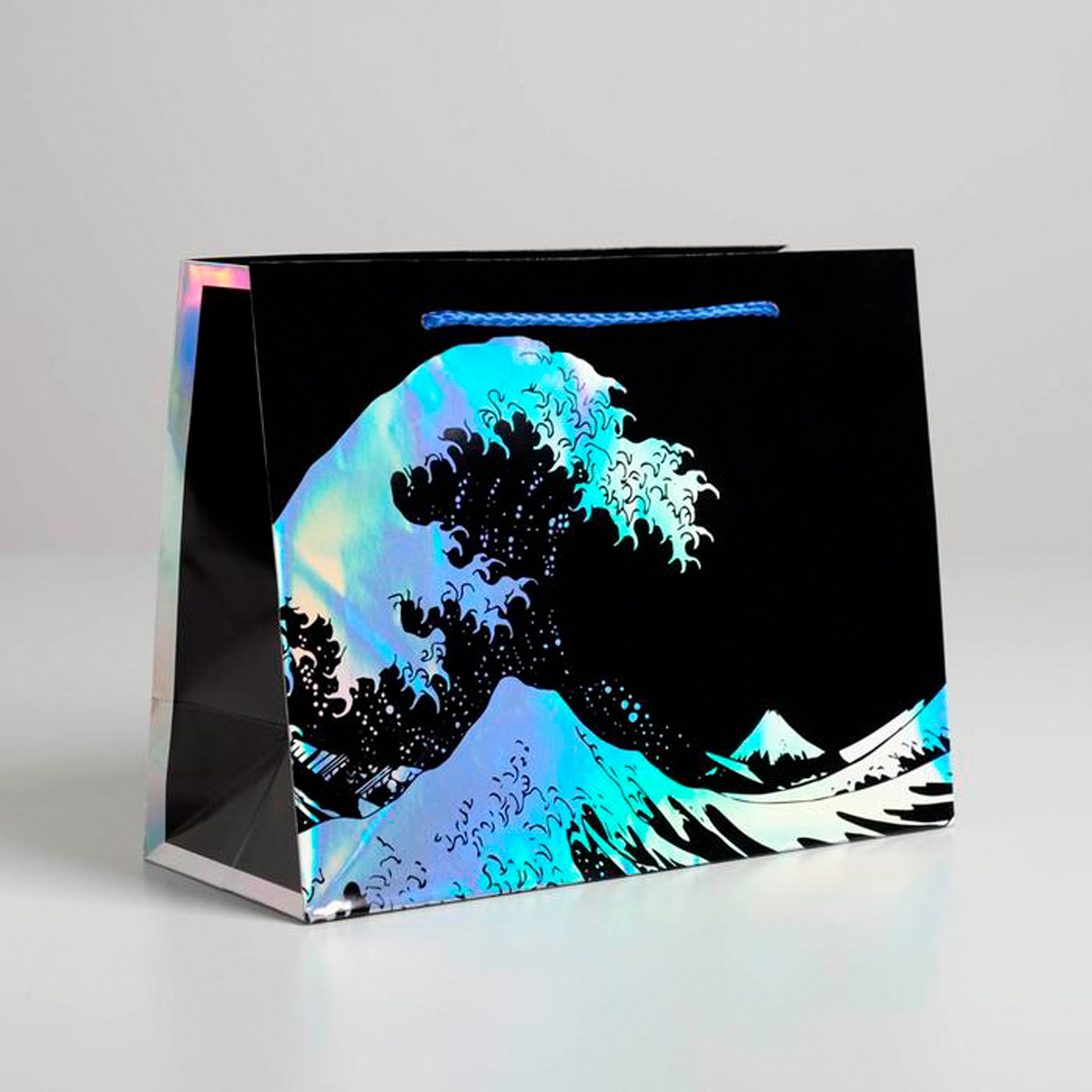 Пакет подарочный голографический "the sea" 27*23*11,5 см (1/3/420) "дарите счастье" 5307566