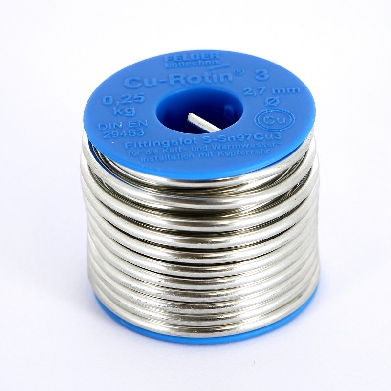 Припой мягкий Cu-Rotin®3 2,7 мм на шпуле FELDER 250 г