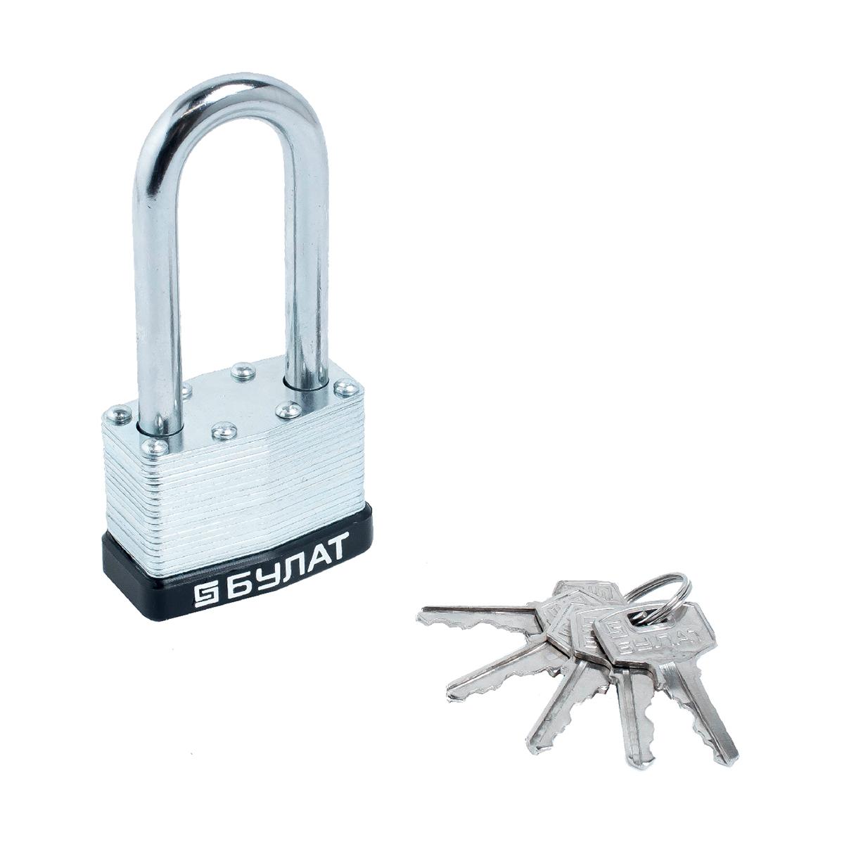 Замок навесной вс 0150-01 9 мм (5 ключей, длинная дужка) (1/6/36) "булат"