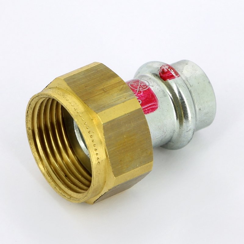 Американка пресс-В 18x1/2" с плоской прокладкой нелегир. сталь Prestabo VIEGA