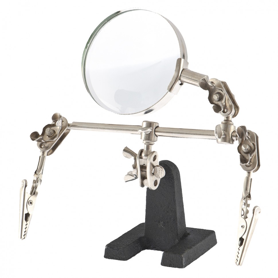 Зажим для пайки "Третья рука" с лупой Sparta (914605)