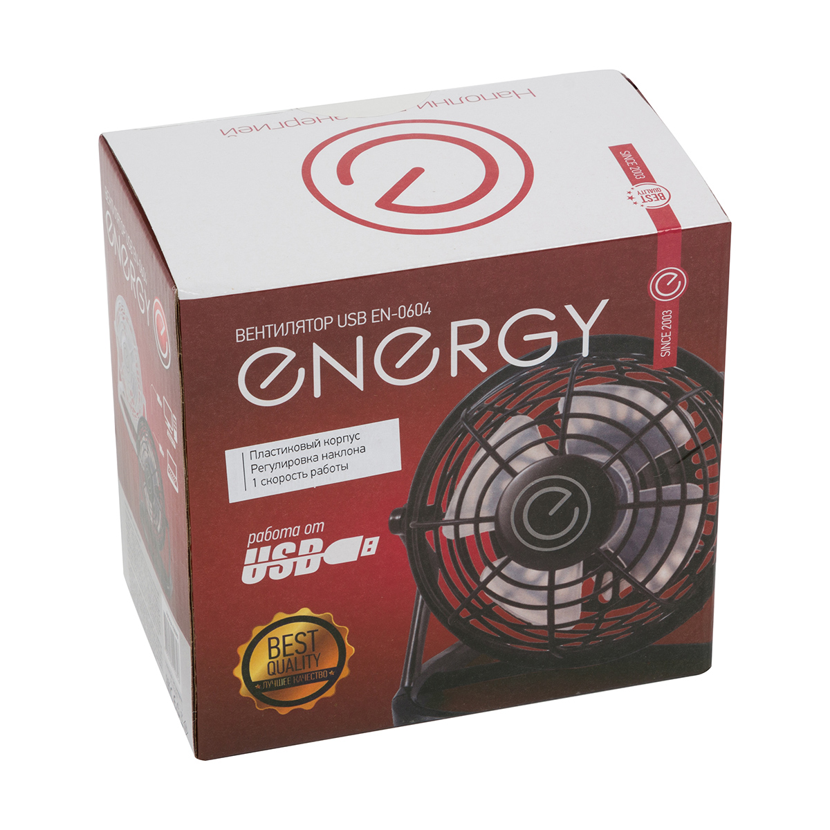 Вентилятор "energy" en-0604 usb настольный, 1 скорость, 2,5 вт (белый) (1/20)