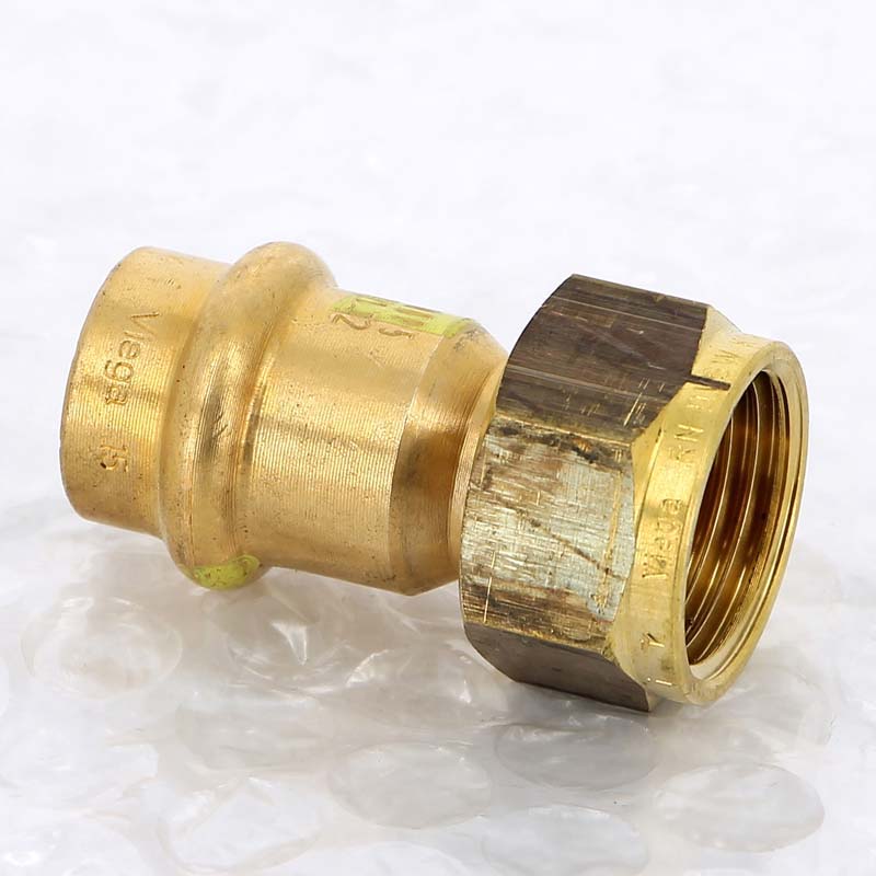 Муфта пресс-В с накидной гайкой плоская прокладка бронза Profipress G VIEGA 15 х 1/2"