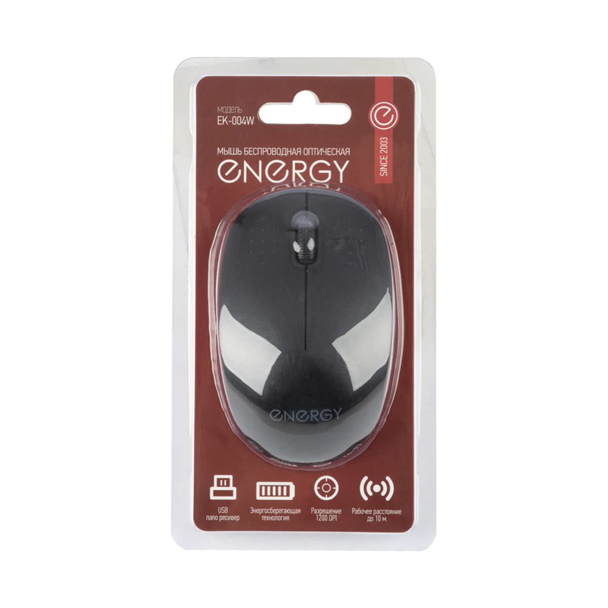 Мышь беспроводная оптическая ek-004w (черный) (1/60) "energy"
