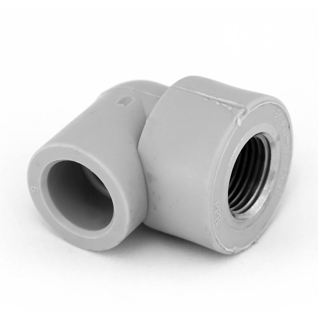 Колено комбинированное 90° 20 х 3/4" (ВР) ПП (PP-R100) серый HEISSKRAFT