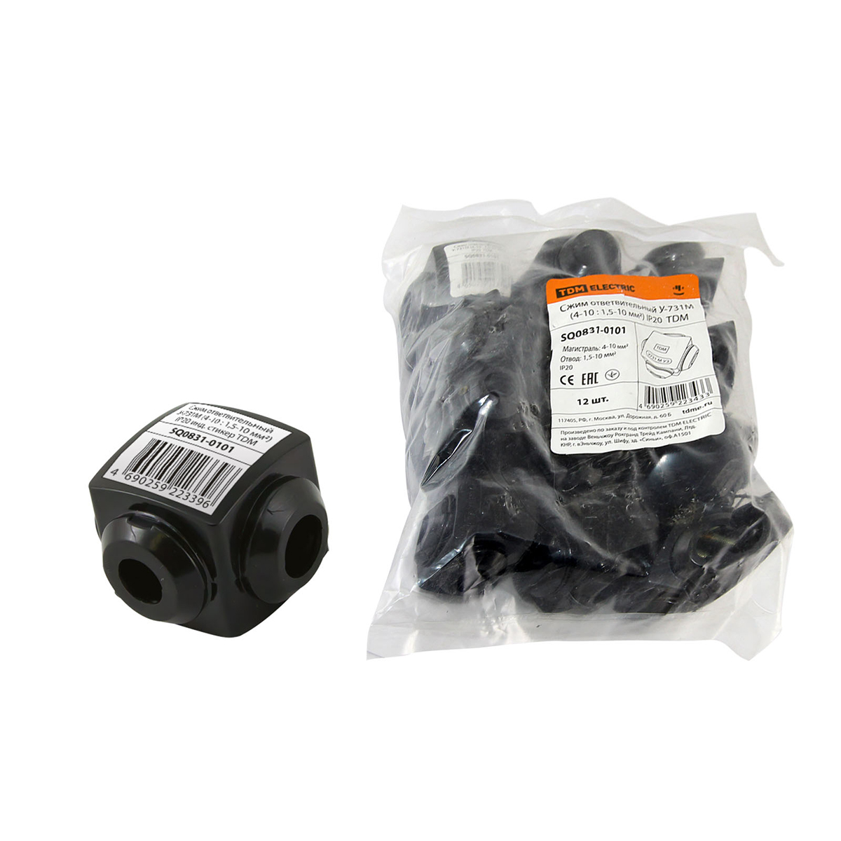 Сжим ответвительный у-731м (4-10 : 1,5-10 мм²) ip20 (12/360) tdm sq0831-0101