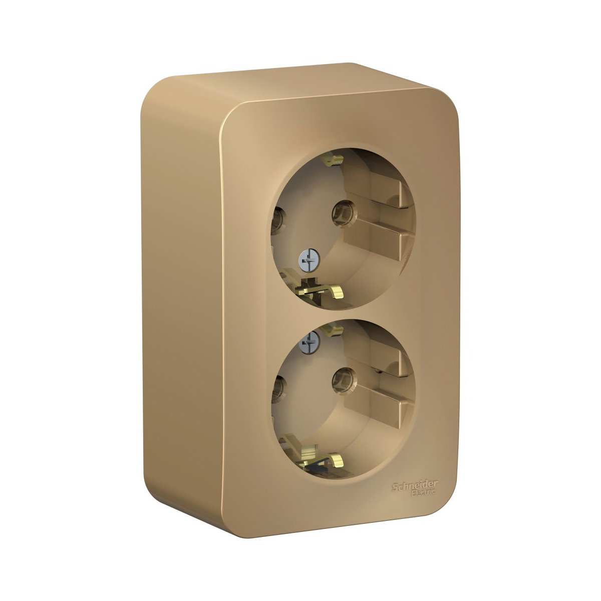 Розетка открыт. уст. "blanca" 2-х местн. с заземл. 16а, титан (1/8/16) "schneider"