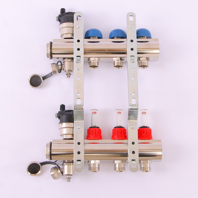 Коллектор 1" x М24 х 19 на 3 выхода EMMETI TOPWAY с расходомерами и вентилями