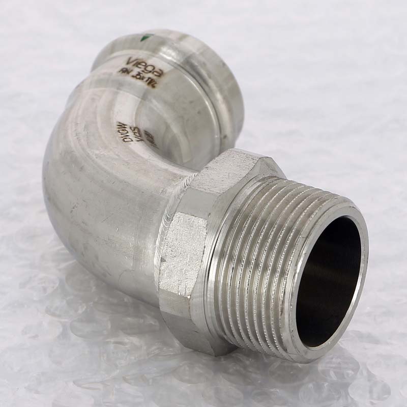 Угол пресс-Н 35x1"1/4 нержавеющая сталь Sanpress Inox VIEGA