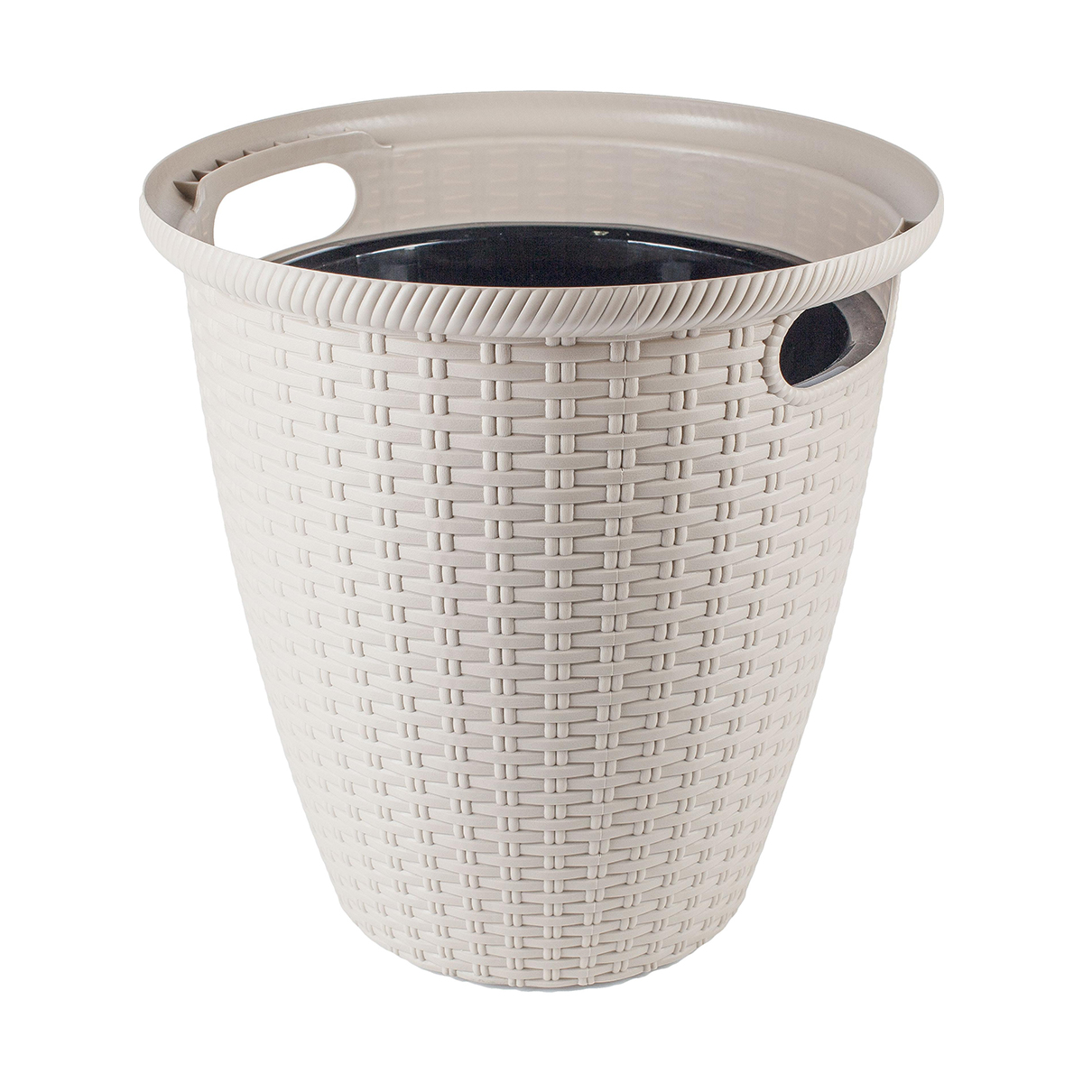 Кашпо для цветов напольное "rattan" d 470 мм/50 л (сливочный) (1) "ingreen" ing6216слв