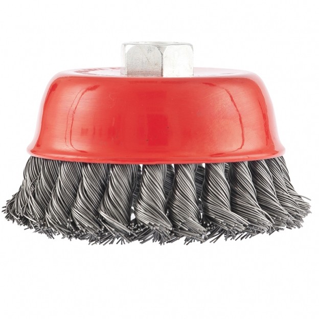 Щетка для УШМ, 100 мм, М14, "чашка", крученая проволока 0.5 мм Matrix (74628)