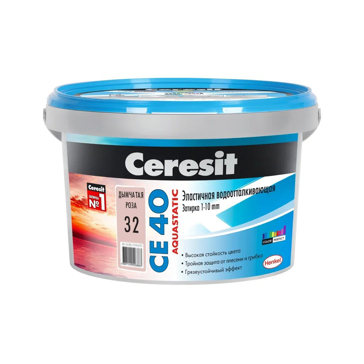 Затирка  №32 aquastatic  се 40  дымчатая роза ведро 2 кг (1/12) "ceresit"