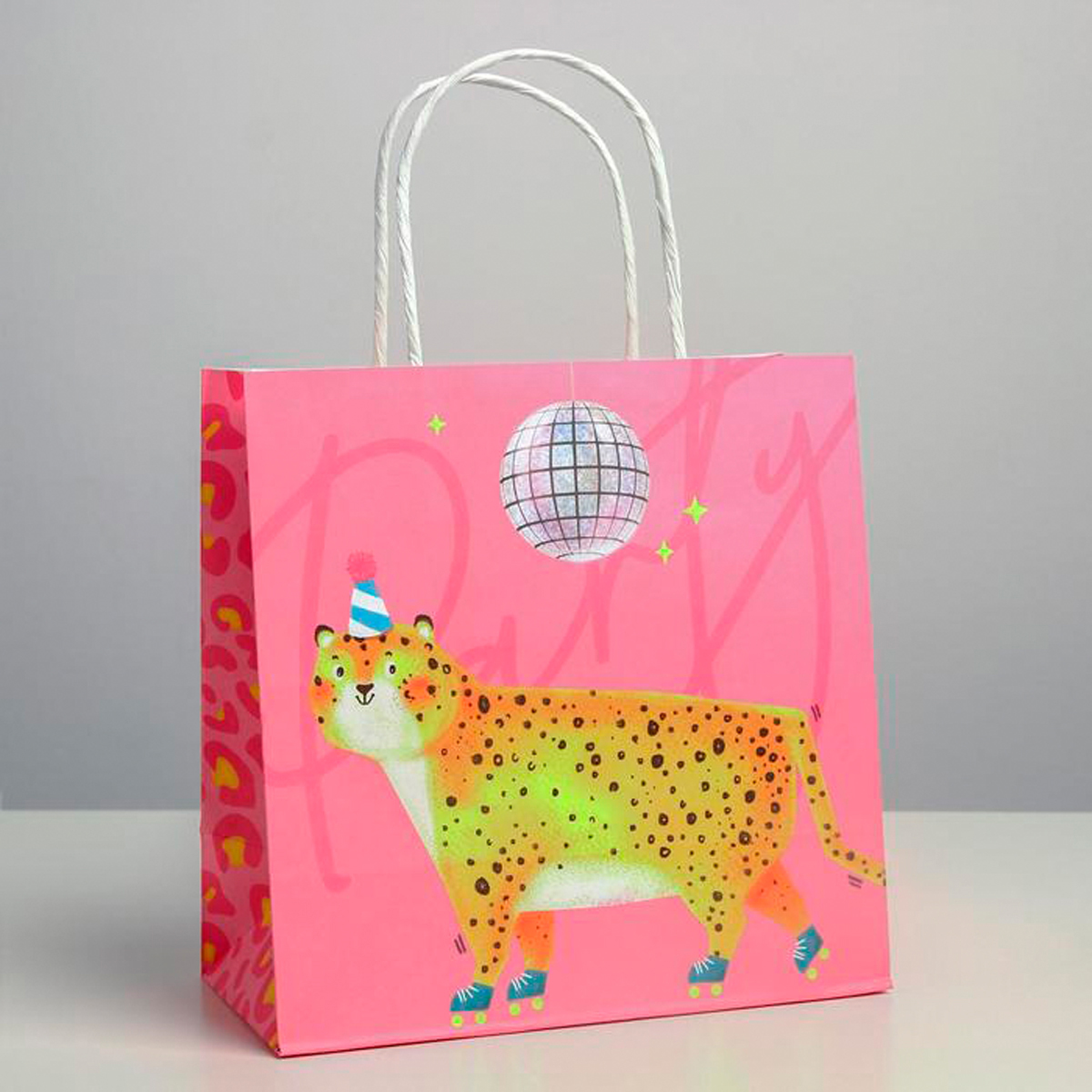 Пакет подарочный крафтовый "party" 22*22*11 см (1/6/276) "дарите счастье" 4783310