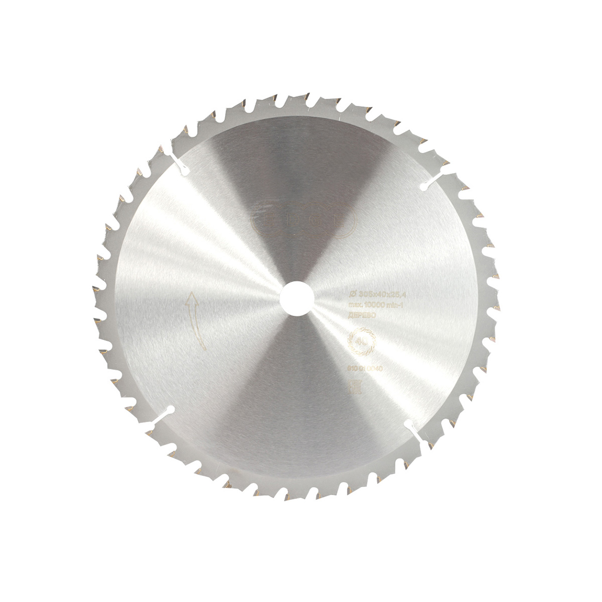 Диск пильный по дереву 305 х 25,4 мм, 40 зубьев (1) "edge by patriot" 810010040