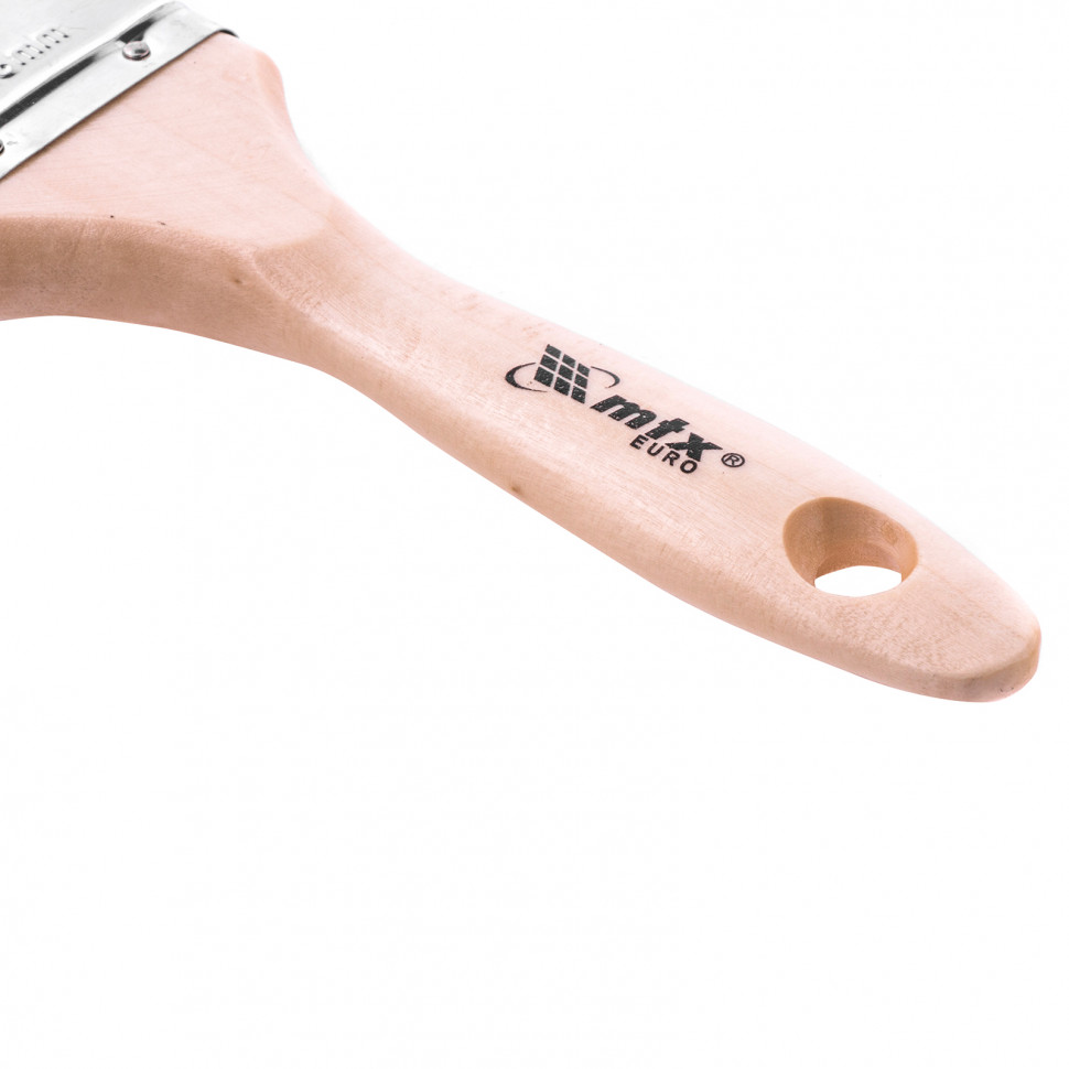 Кисть плоская "Евро" 1.5", натуральная щетина, деревянная ручка MTX (83052)