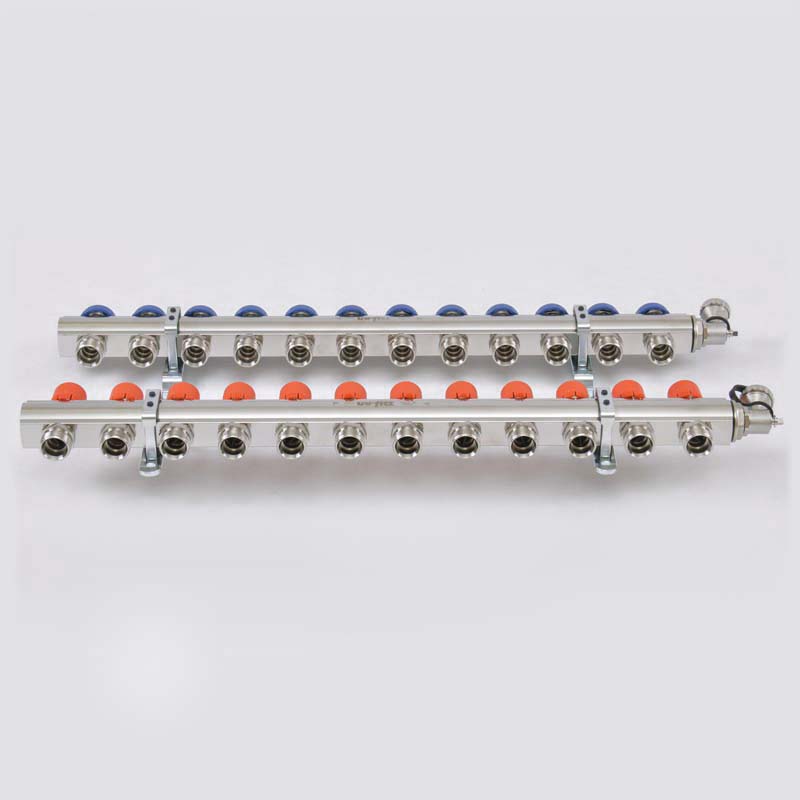 Колл. группа UNI-FITT 1"x3/4" ЕК 12 выходов с регулировочными и термостатическими вентилями