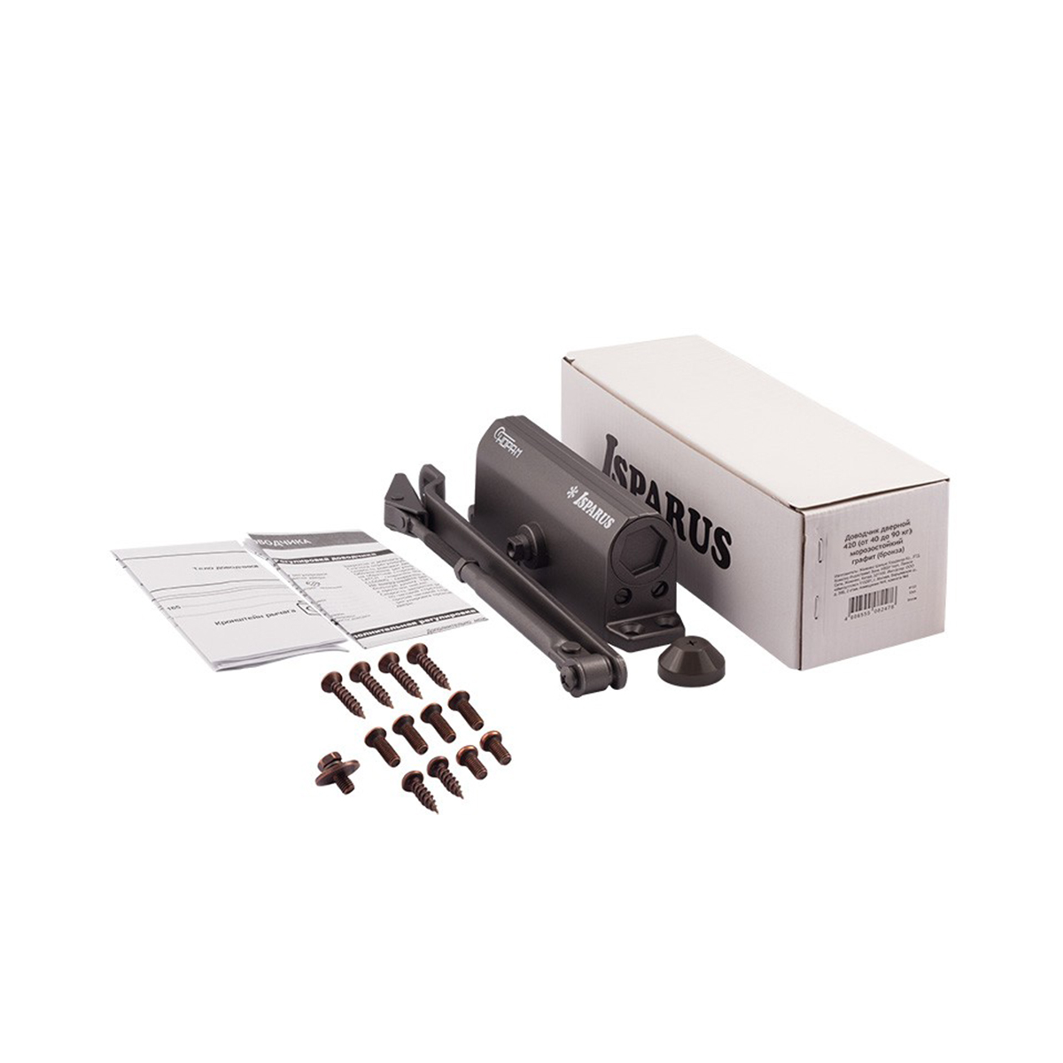 Доводчик дверной  420 isparus графит (масса двери 40-90 кг) (1/10) "нора-м"