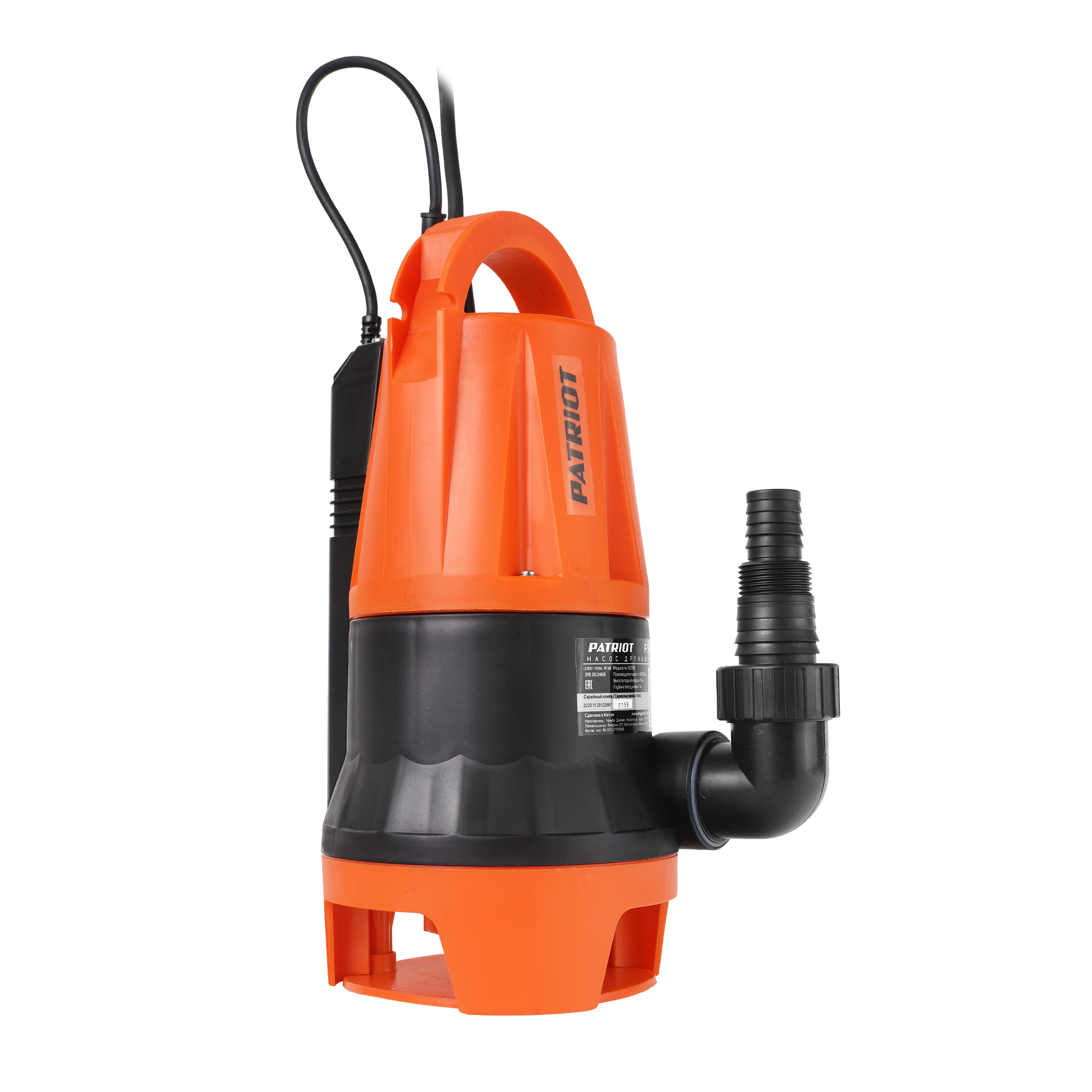 Насос дренажный f-900i  920 вт (для грязной воды) встроенный поплавок (1/4) "patriot" 315302468