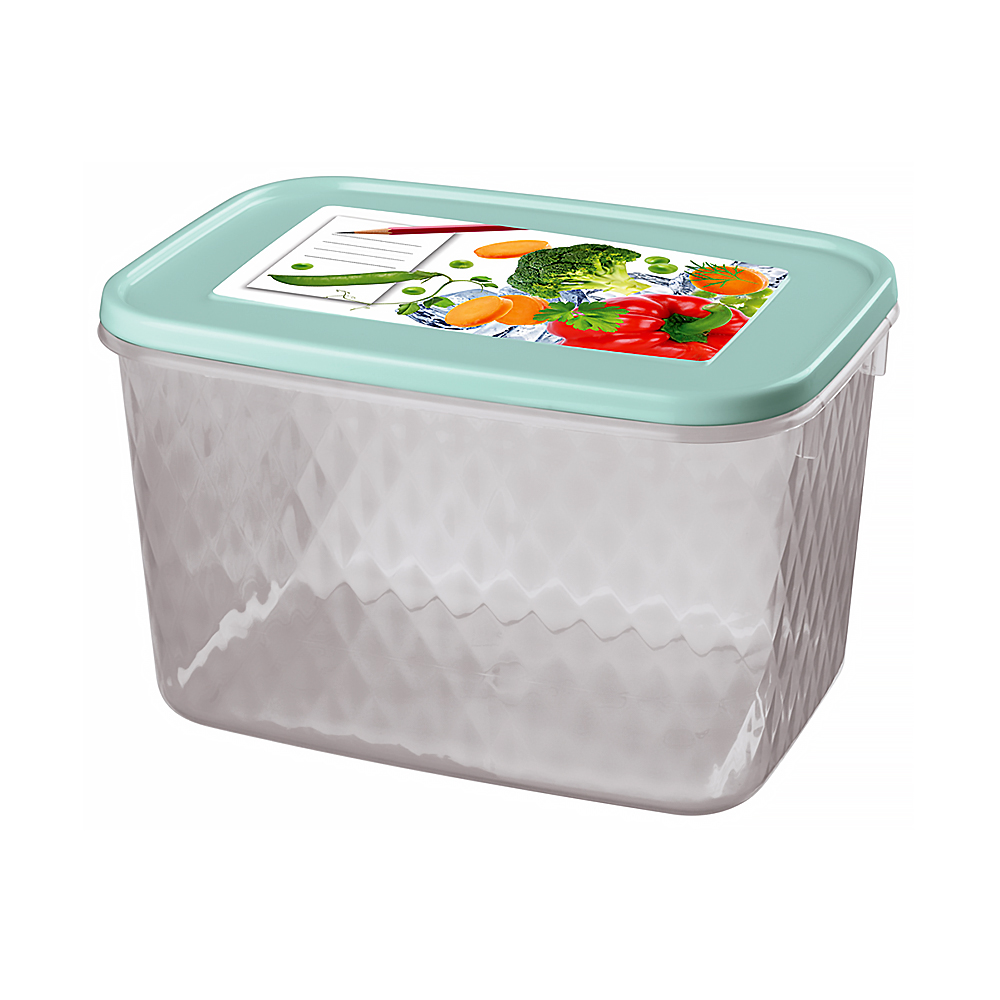 Контейнер для замораживания "кристалл" 1,7 л (светло-голубой) с декором (1/20) "бытпласт"