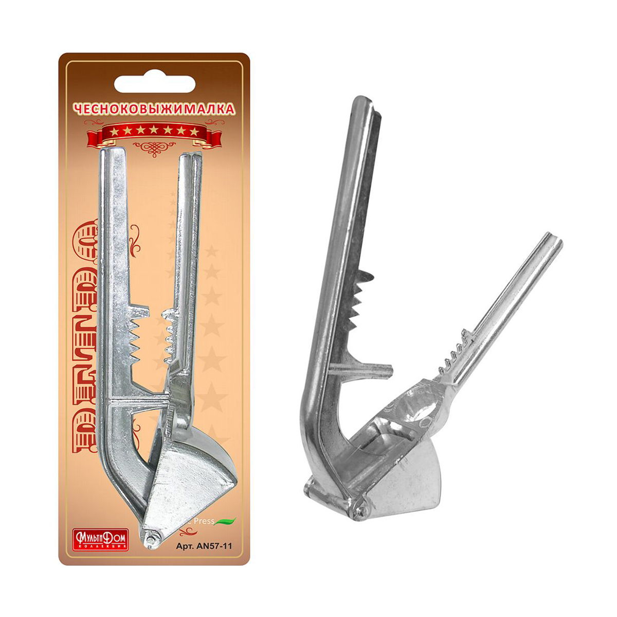 Пресс для чеснока "ретро" алюмин. (1/12/144) "мультидом" an57-11
