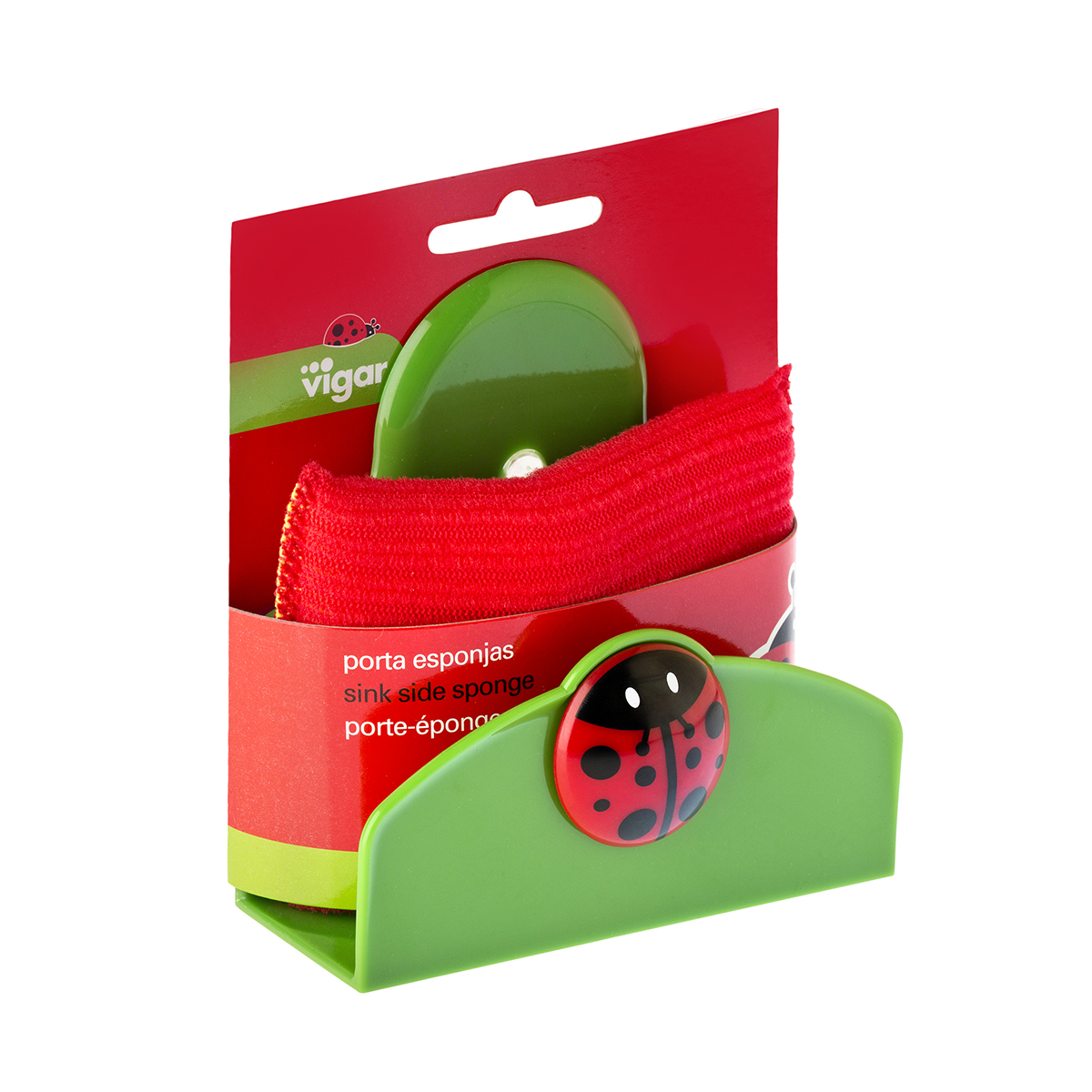 Подставка для губки на присоске + губка для посуды "ladybug" (1/6) "vigar" 3394