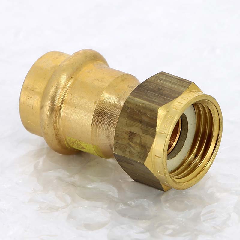 Муфта пресс-В с накидной гайкой плоская прокладка бронза Profipress G VIEGA 18 х 1/2"