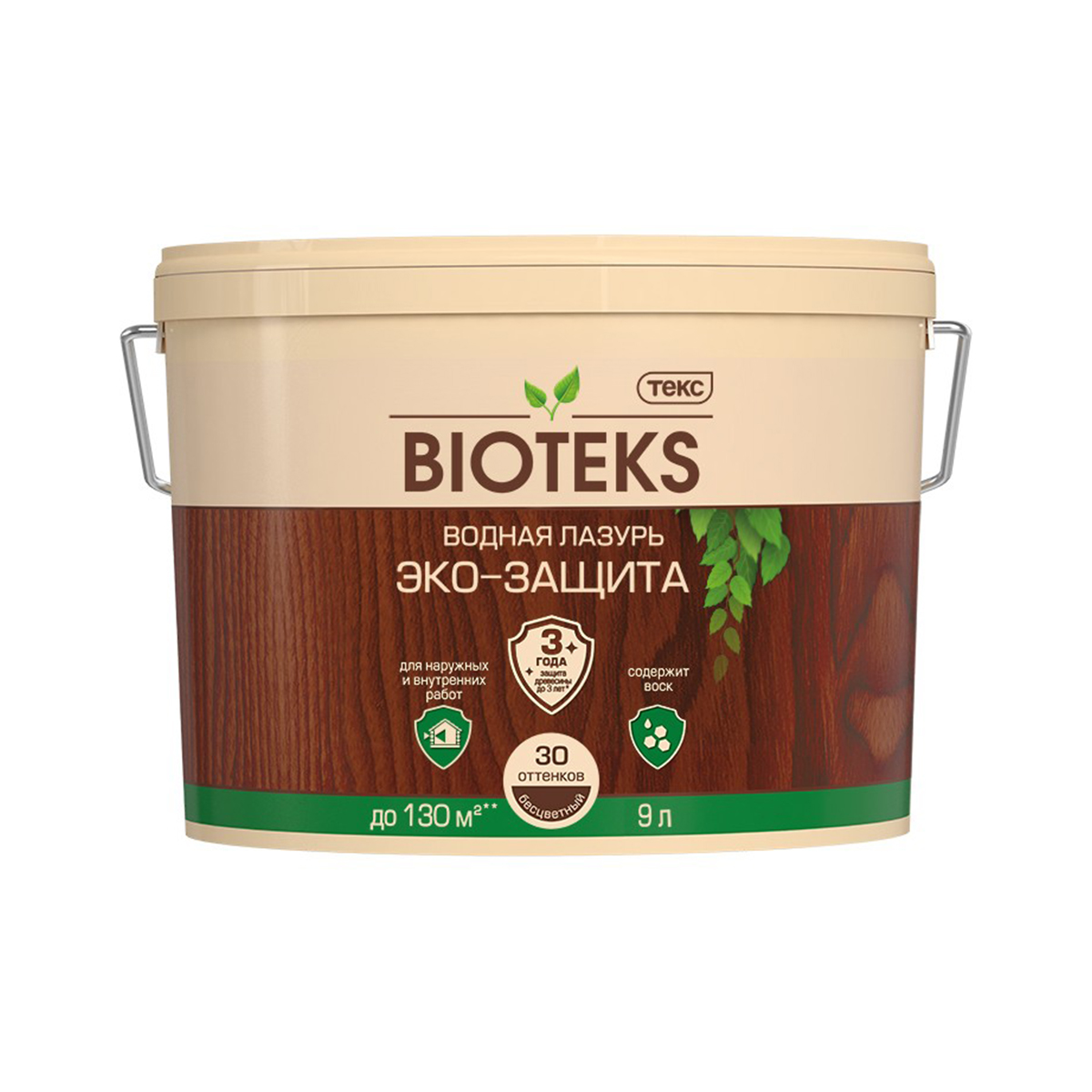 Биотекс "эко-защита" бесцветный 9 л, база ad (1) лазурь водная текс