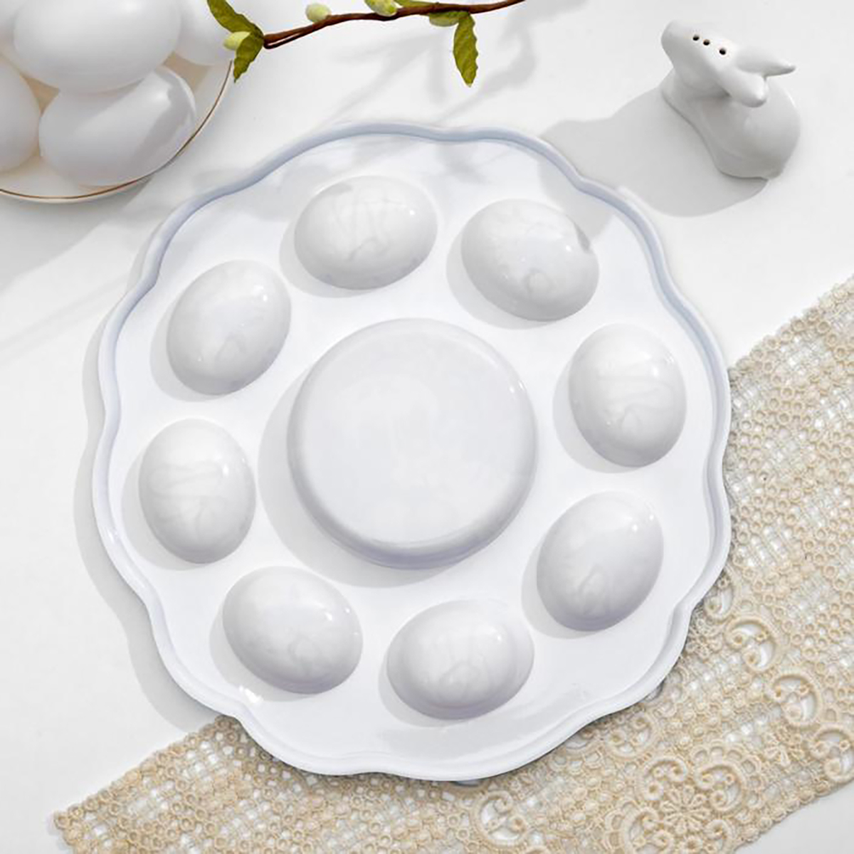 Блюдо для кулича и 8 яиц "пасхальная композиция" пласт. 24*25 см (1) 4467976