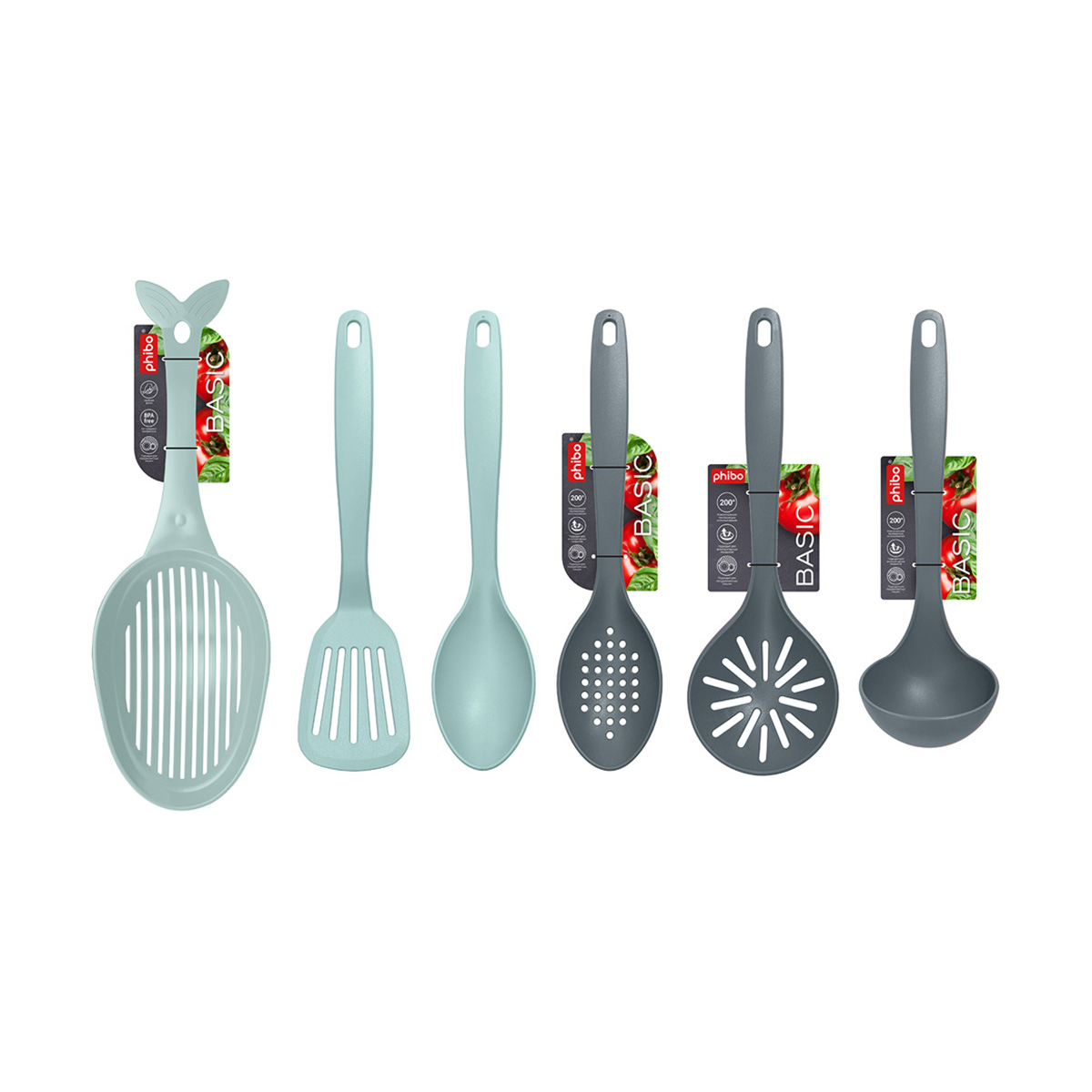 Лопатка кулинарная "basic" 28 см (светло-голубой) (1/18) "бытпласт"