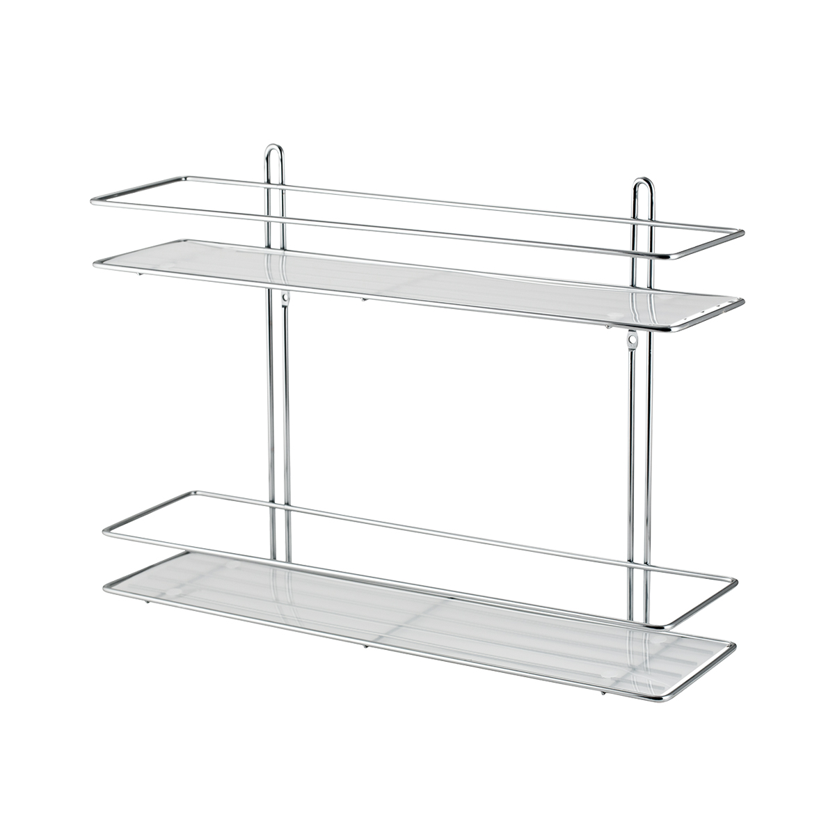 Полка для ванной 2-х ярусная 40*11*28 см, хром. (1/12) "swensa" swr-022