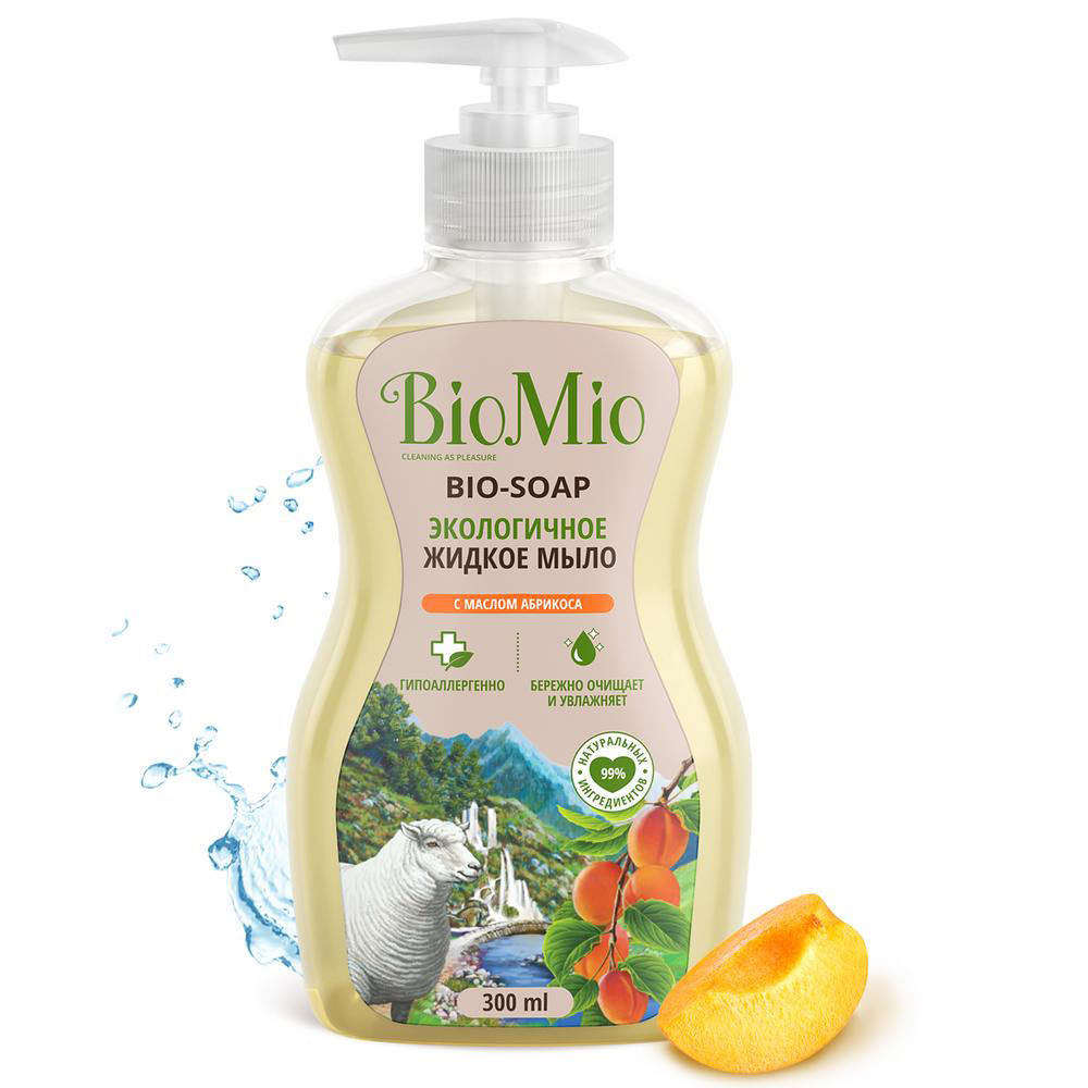 Жидкое мыло "bio-soap" (абрикос) 300 мл (1/12) biomio