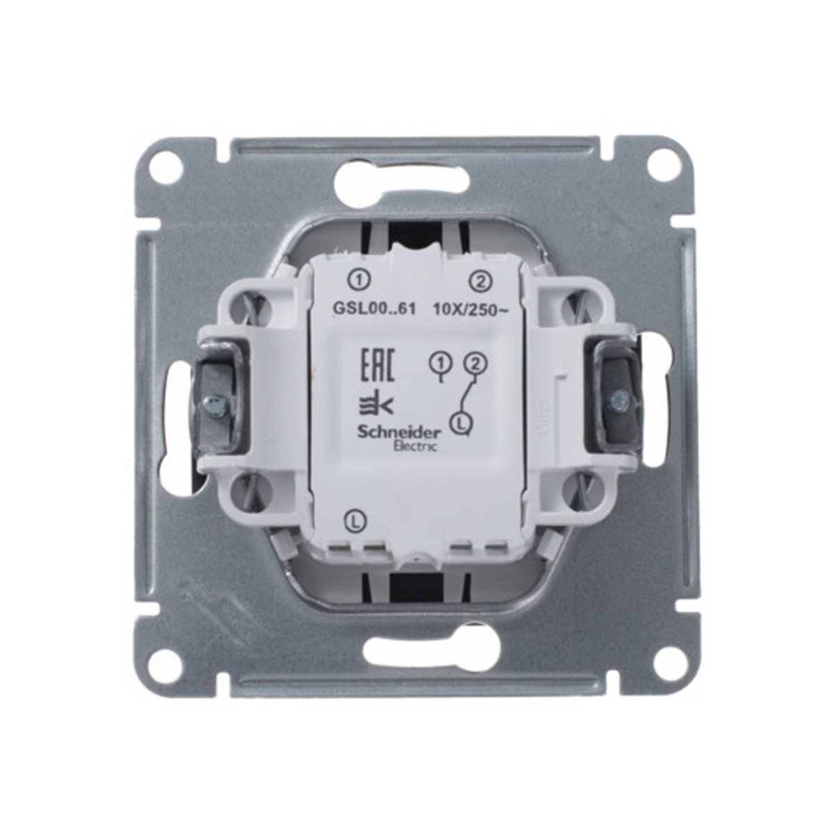 Переключатель "glossa" 1 кл. (механизм) 10а, антрацит (1/20/160) "schneider"