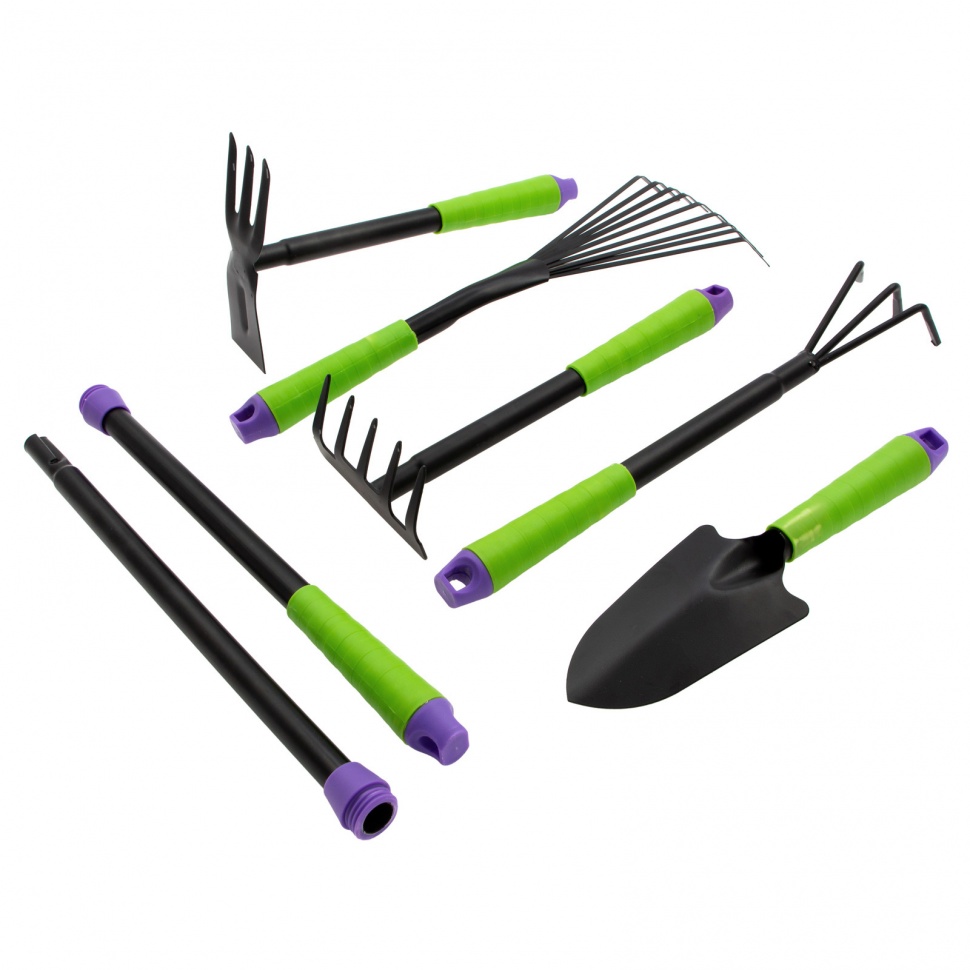 Набор садового инструмента, пластиковые рукоятки, 7 предметов, Connect, Palisad (63020)