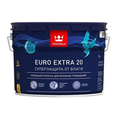 Тиккурила ЕВРО ЭКСТРА-20 9л (1) Краска моющаяся для влажных помещений
