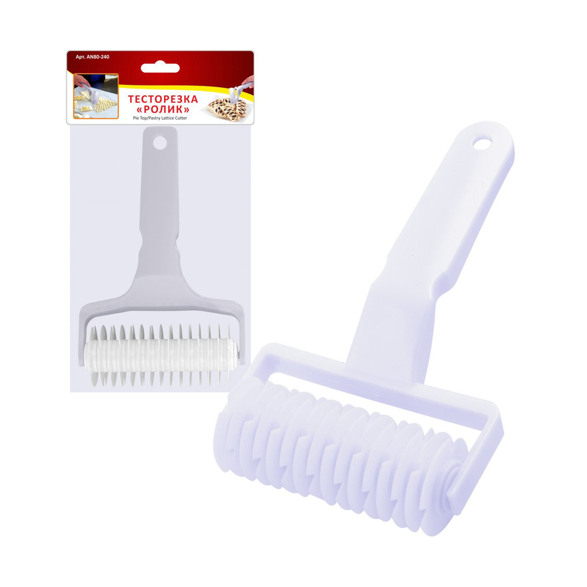 Тесторезка "ролик" пласт. (1/6/72) "мультидом" an80-240