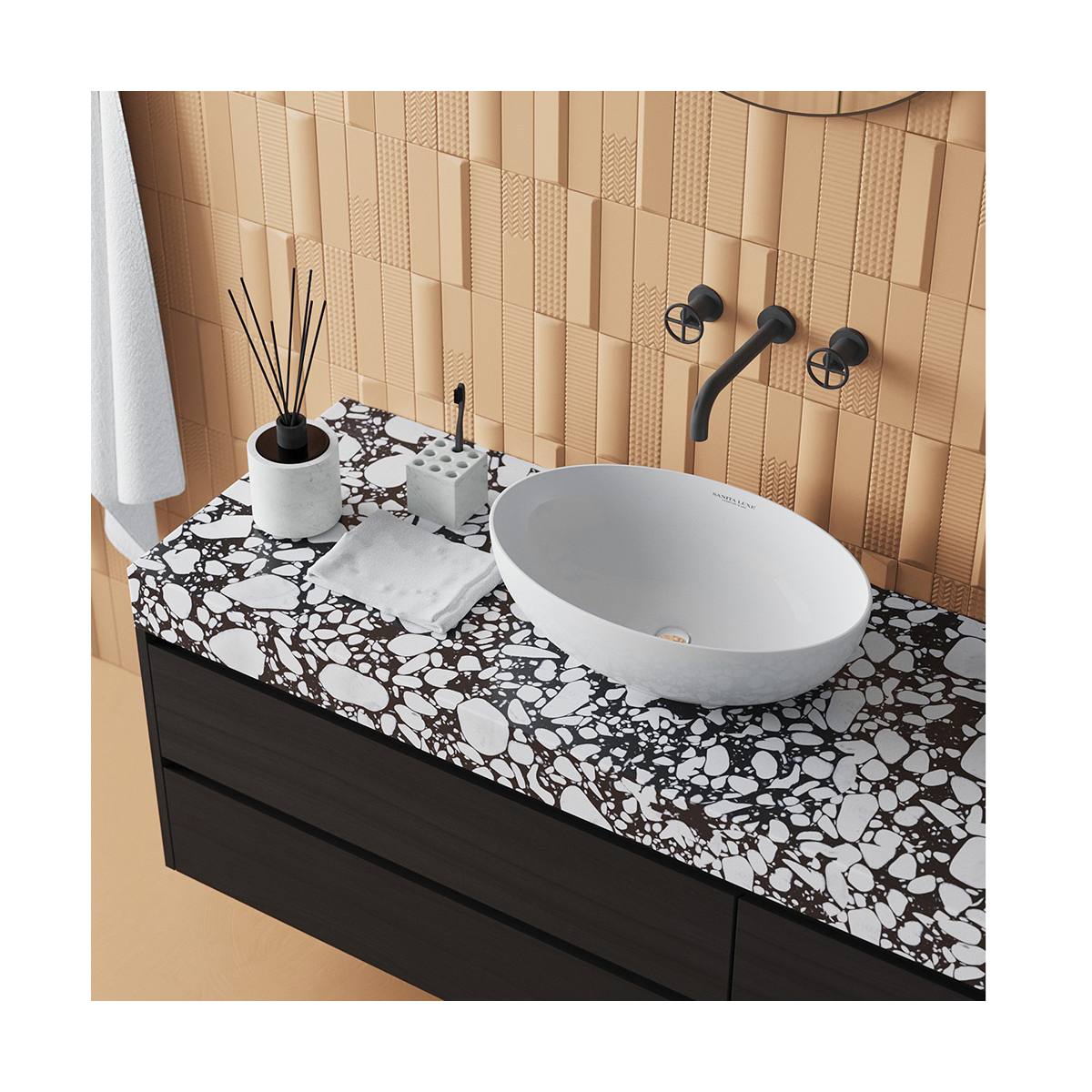 Раковина накладная "ringo slim 53" белая "sanita luxe"  wb.ct/ringo/53-n.slim/wht.g/s1