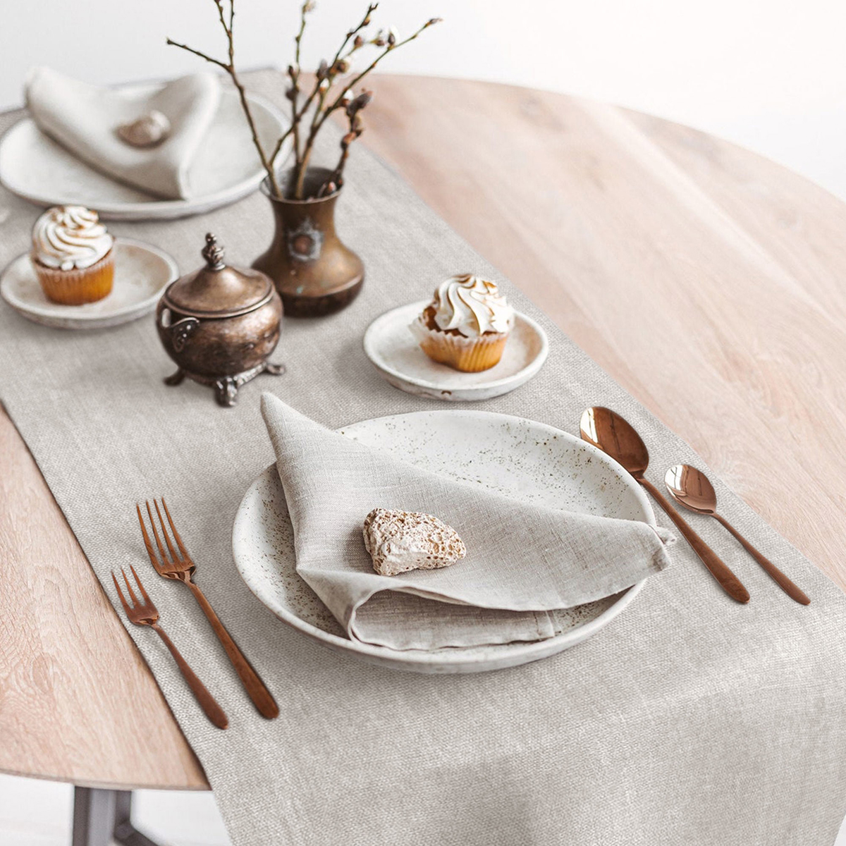 Дорожка сервировочная "волшебная ночь" 40*140 см (экрю)