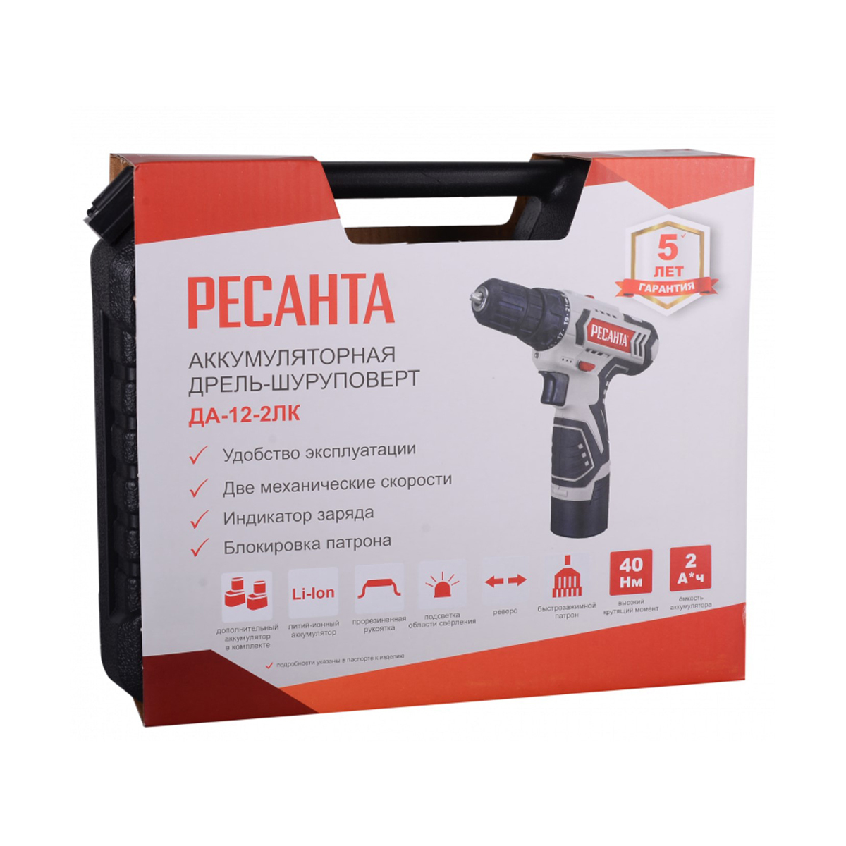 Дрель-шуруповерт аккум. да-12-2лк "ресанта"