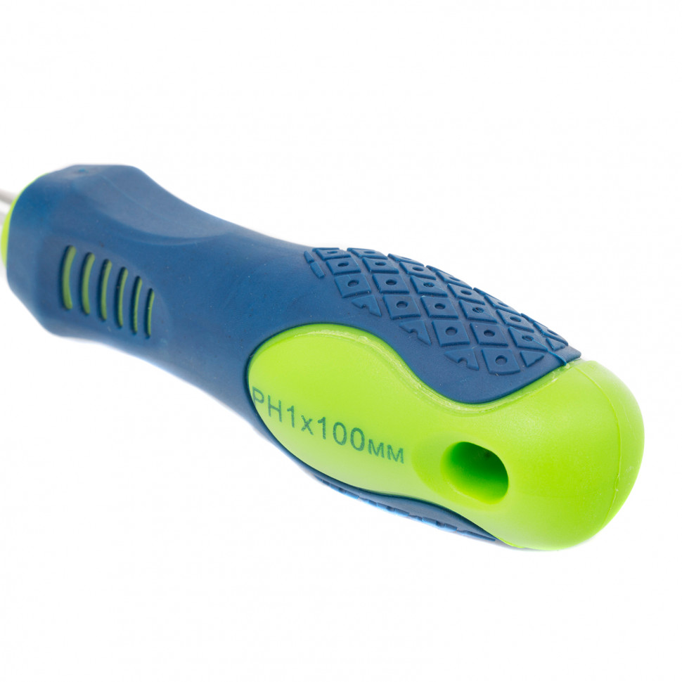 Отвертка, PH1 х 100 мм, CrV, двухкомпонентная рукоятка Сибртех (11841)