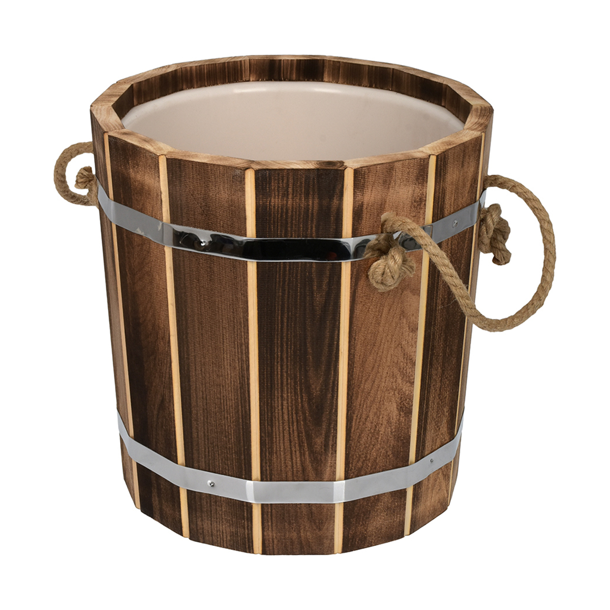 Запарник для бани и сауны 10 л с пластиковой вставкой, обожженная липа (1) "банные штучки" 33331