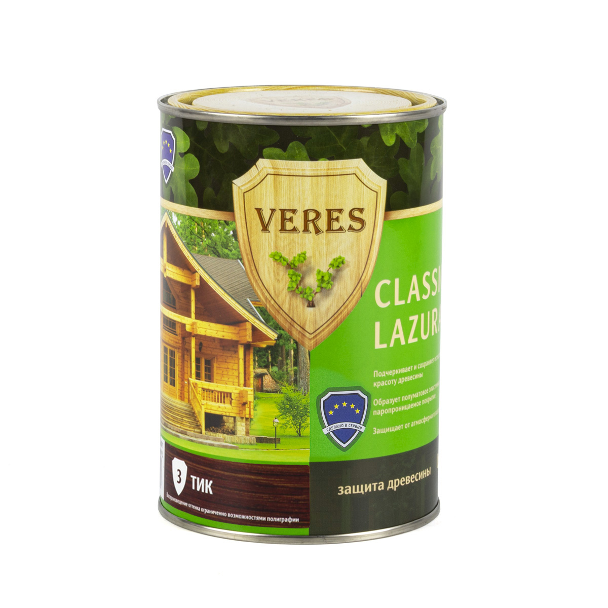 Верес классик лазура № 3 тик  0,9 л (1/6) "veres"