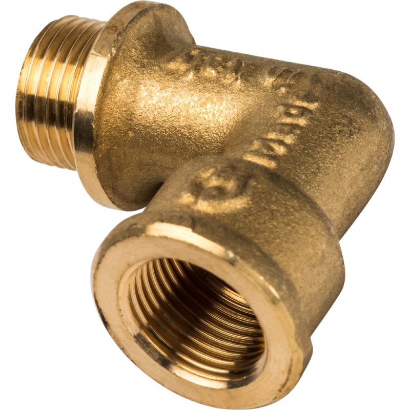 Угол резьбовой ВН с упором 3/8" латунь STOUT