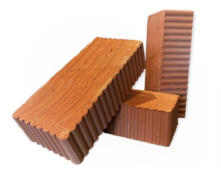 Кирпич рабочий М-150 одинарный полнотелый рифленый 1NF 250х120х65 мм