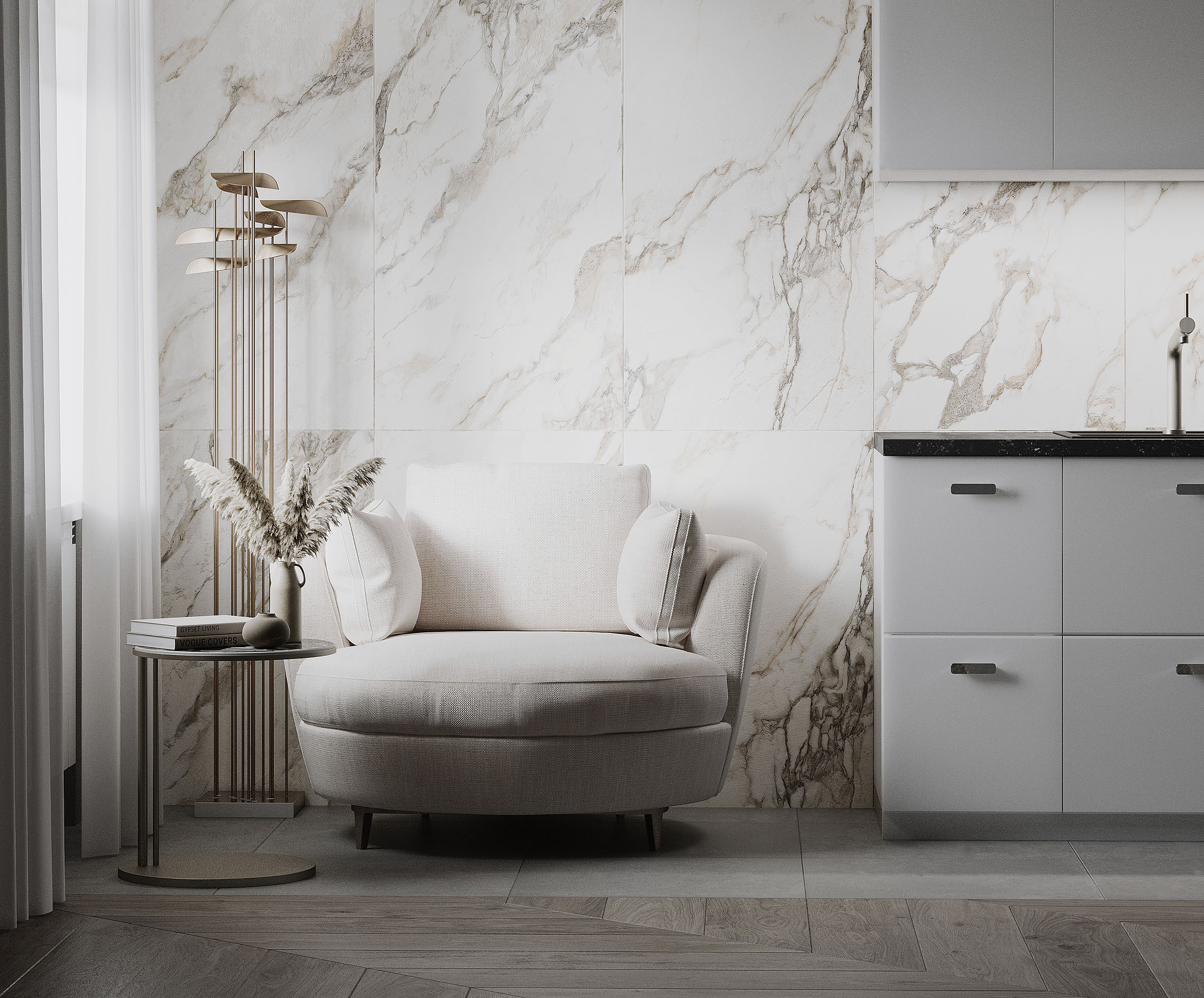 Calacatta carve керамогранит карвинг 60x60