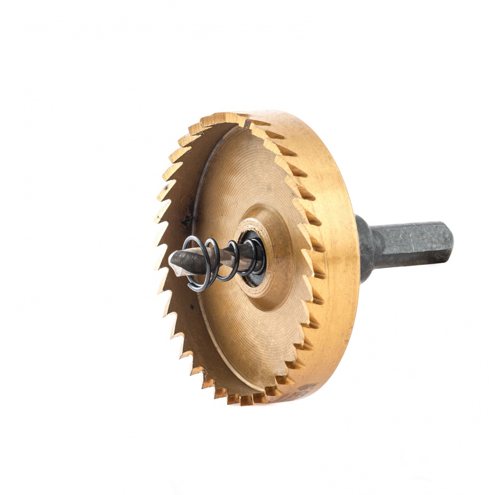 Коронка по металлу HSS, 63 мм, нитридтитановое покрытие Denzel (724120)